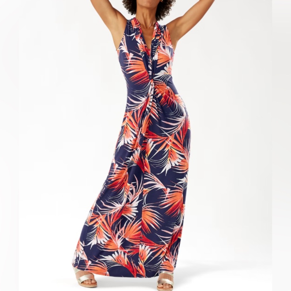 Tommy Bahama Fireworks Fronds Tambour Maxi Dress Size M - Picture 2 of 14